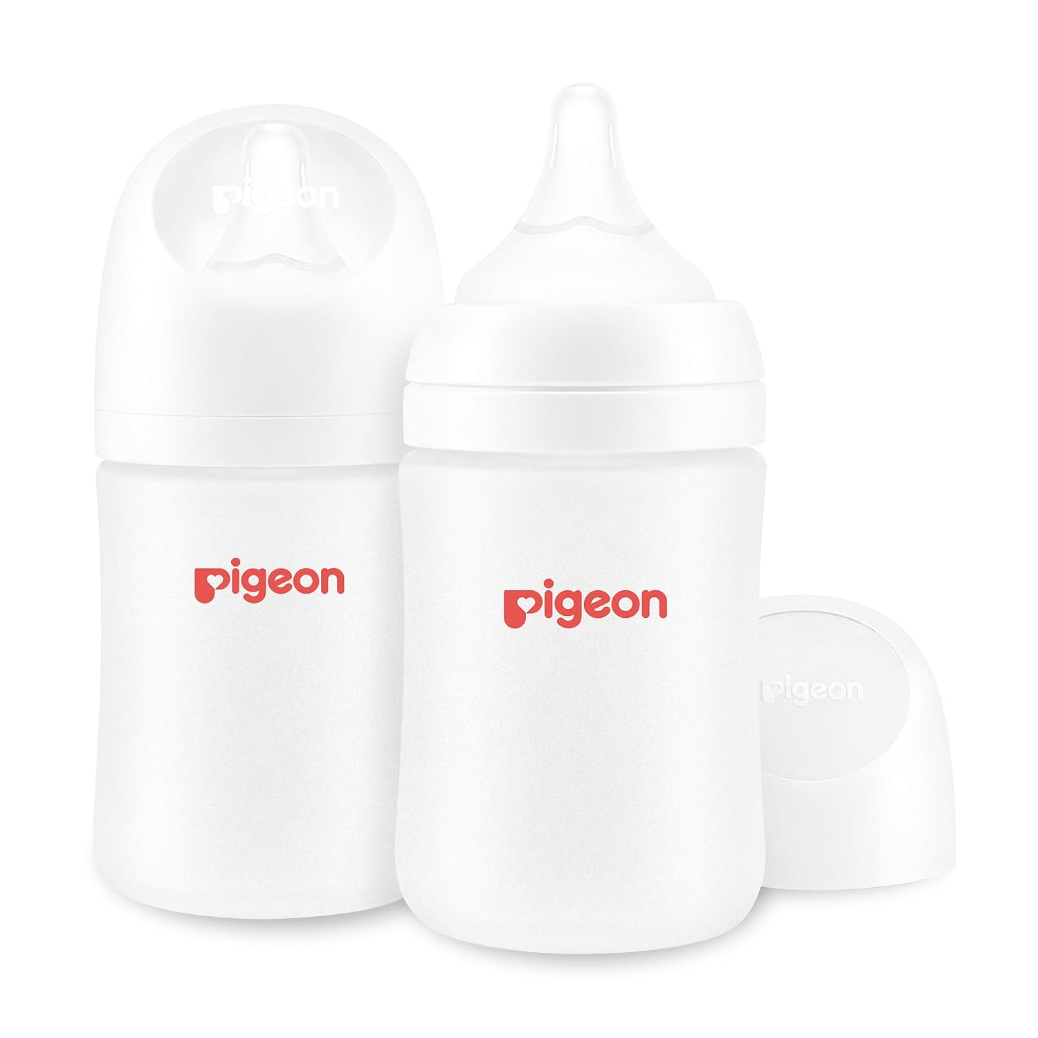 Kit 2 Biberones Pigeon con Recubrimiento de Silicona Cuello Ancho 150 ml