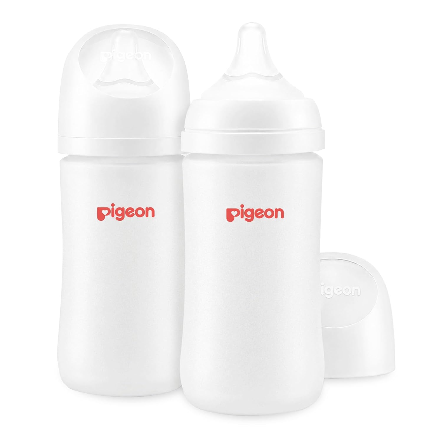 Kit 2 Biberones Pigeon con Recubrimiento de Silicona Cuello Ancho 240 ml