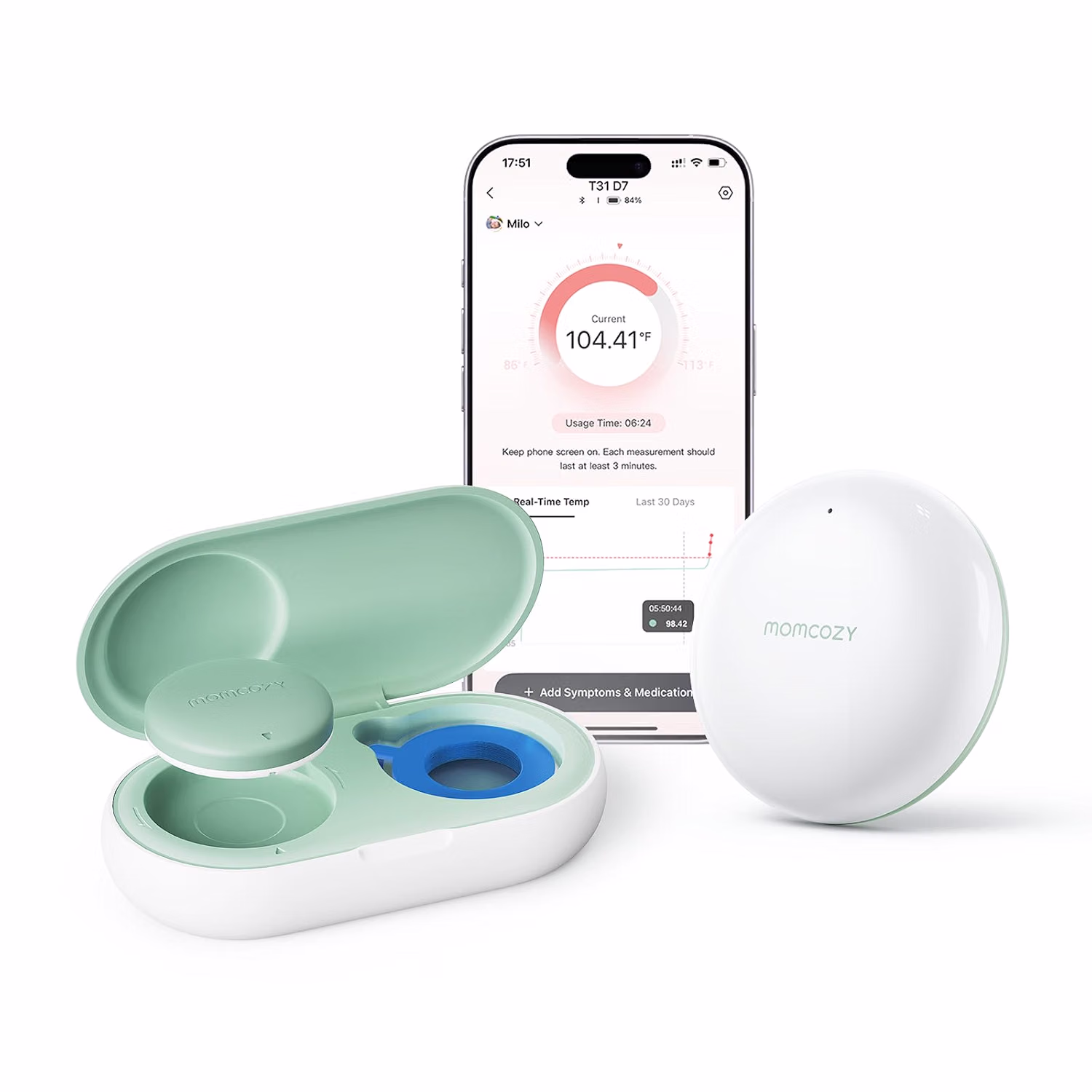 Momcozy Termómetro digital contínuo para bebé con amplificador de señal